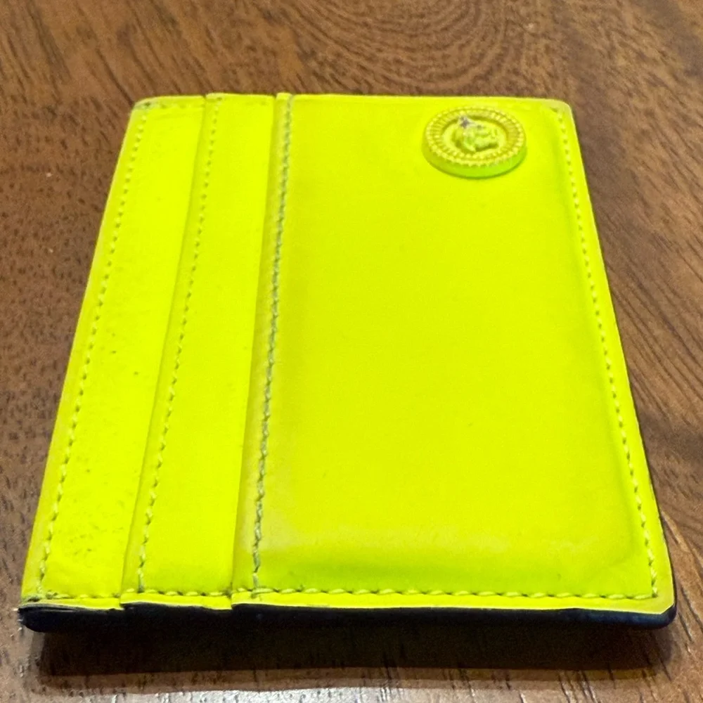 Versace Neon Yellow Card Holder - Picture 9 of 10